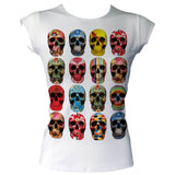 Colorful Skulls Women's Basic T-Shirt