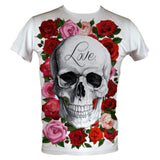 Red Love Skull Men's Basic T-Shirt