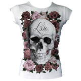 Pink Love Skull Women's Basic T-Shirt